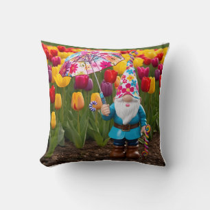 Gnome's farbenfroher Frühlingsweg für Mama Kissen