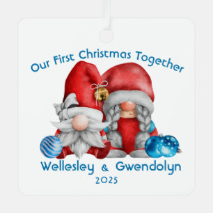 Gnomes First Christmas Together Ornament Aus Metall