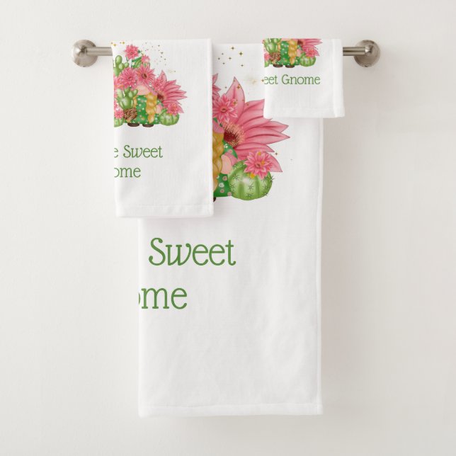 Gnomes Floraux Rose Vert Gnome Douce Gnome  (En situation)