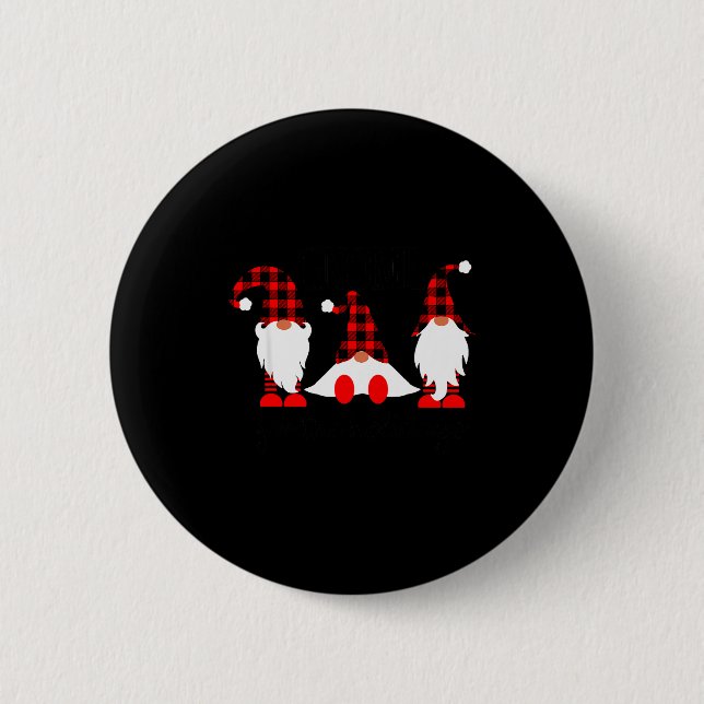 Gnomes For The Holidays Buffalo Plaid Gnome Christ Button (Vorderseite)