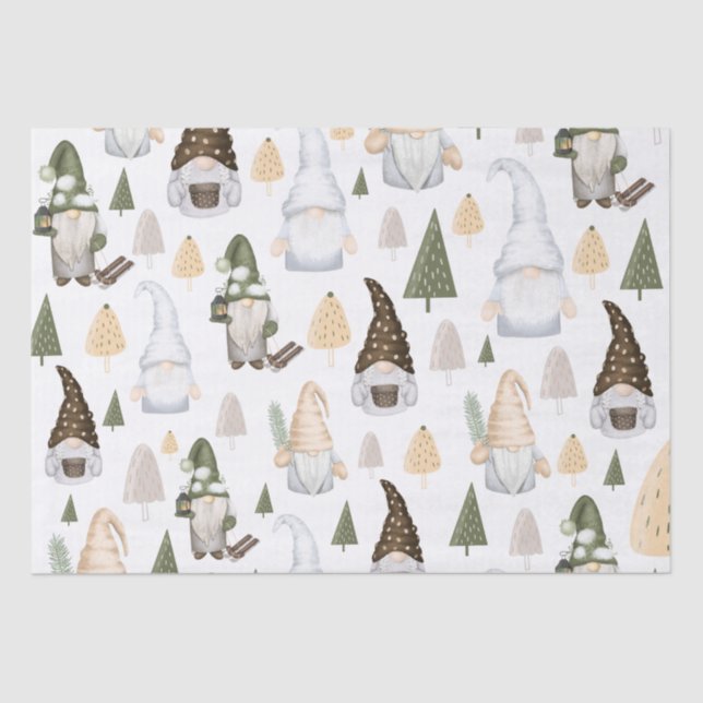 Gnomes Forest White Seidenpapier (Vorderseite)