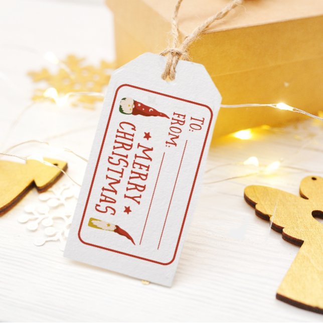 Gnomes Frohe Weihnachtsgeschenke Geschenkanhänger (Gnomes Merry Christmas Gift tag)