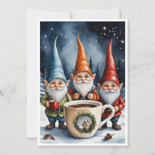 Gnomes Funny Trendy Whimsical Fantasy Kein Foto Feiertagskarte