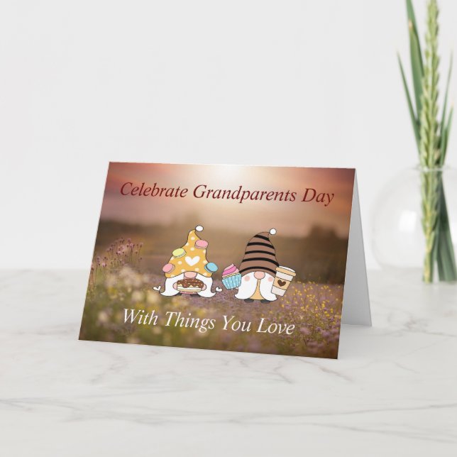Gnomes Grand-parents Carte de jour avec pré Pittor (Devant)