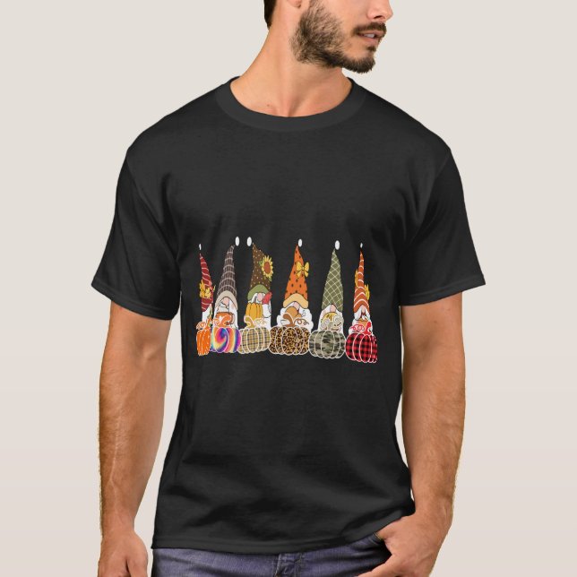 Gnomes Groups Friends Halloween Kostüme Autumn Pu T-Shirt (Vorderseite)