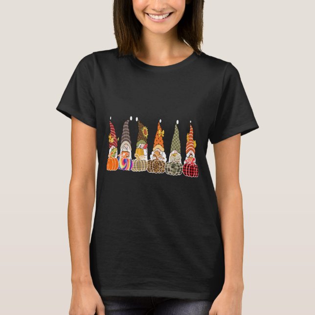 Gnomes Groups Friends Halloween Kostüme Autumn Pu T-Shirt (Vorderseite)