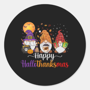 Gnomes Halloween Erntedank Weihnachtsfeier Hall Runder Aufkleber