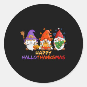Gnomes Halloween Erntedank Weihnachtsfeier Hall Runder Aufkleber