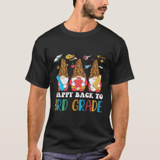 Gnomes Happy Back to 3D-Klasse Lehrer Student Fi T-Shirt