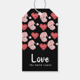 Gnomes Hearts Hand gezeichnet Valentinstag Geschenkanhänger