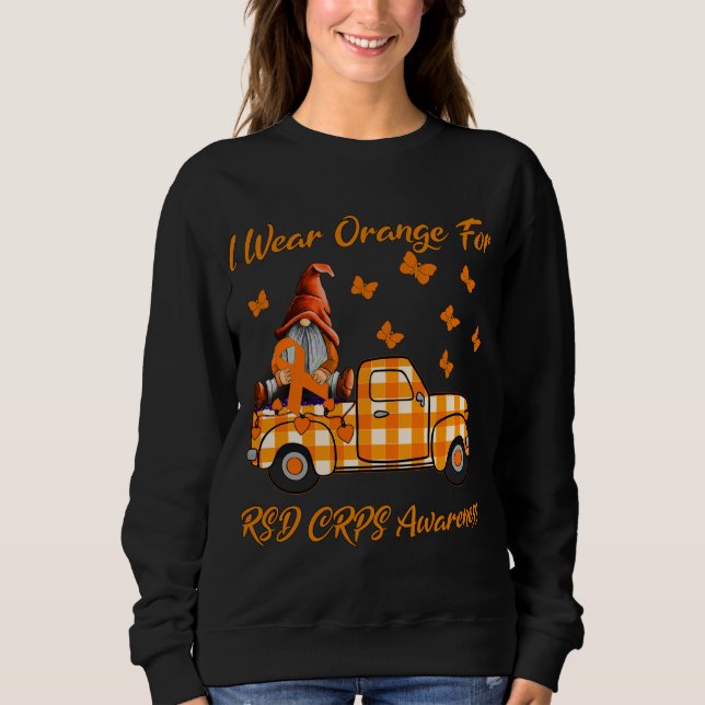 Gnomes I trage Orange für RSD CRPS Awareness Sweatshirt (Vorderseite)