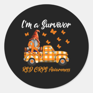 Gnomes Ich bin ein Überlebender Rsd Crps Bewusstse Runder Aufkleber