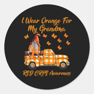 Gnomes ich Orange für meine Oma RSD CRPS-Software Runder Aufkleber
