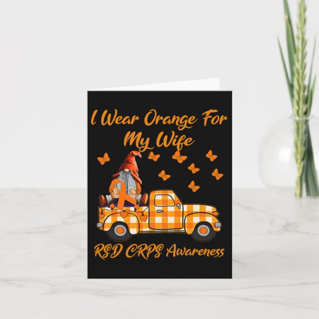 Gnomes Ich trage Orange für meine Ehefrau Rsd Crps Karte (Vorderseite)