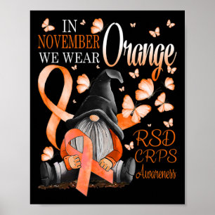 Gnomes im November Wir tragen Orange Crps Bewussts Poster