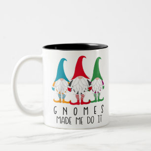 Gnomes ließen mich das nordisch santa gnome Weihn Zweifarbige Tasse