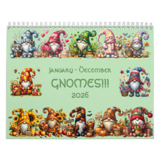 Gnomes mignons en Casquette 2026 Calendrier - Ador