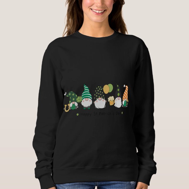 Gnomes mit dem glücklichen St. Patrick's Day Sweatshirt (Vorderseite)
