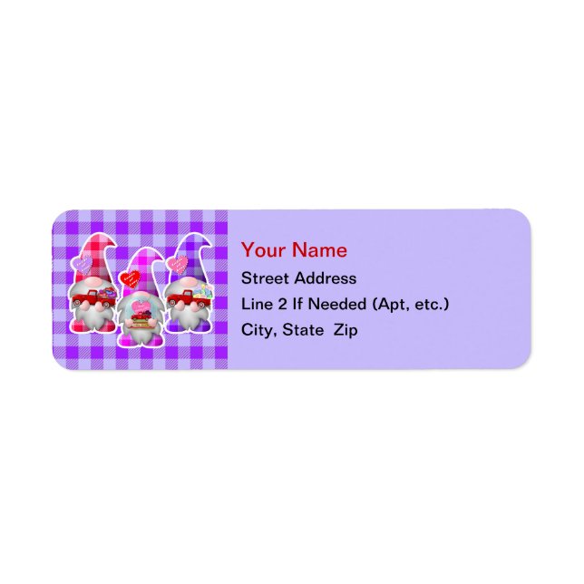 Gnomes mit Red Truck Valentine Address Labels (Vorne)