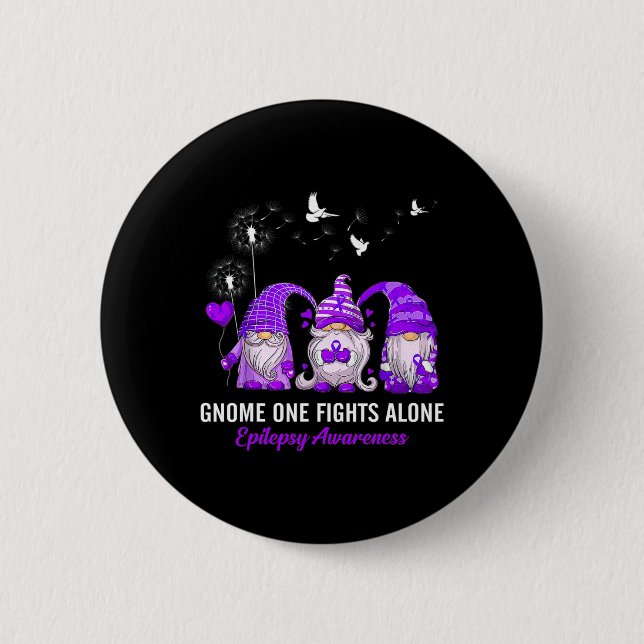 Gnomes One Fights Epilepsy Awareness allein Button (Vorderseite)