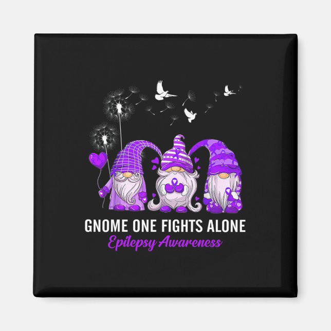 Gnomes One Fights Epilepsy Awareness allein Magnet (Vorne)