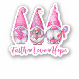 Gnomes Pink Krieger Glaube Hoffnung Liebe Brustkre Aufkleber