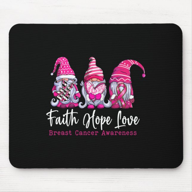 Gnomes Pink Krieger Glaube Hoffnung Liebe Brustkre Mousepad (Vorne)