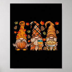 Gnomes Pumpkin Gewürzkaffee Latte Herbst Herbst al Poster