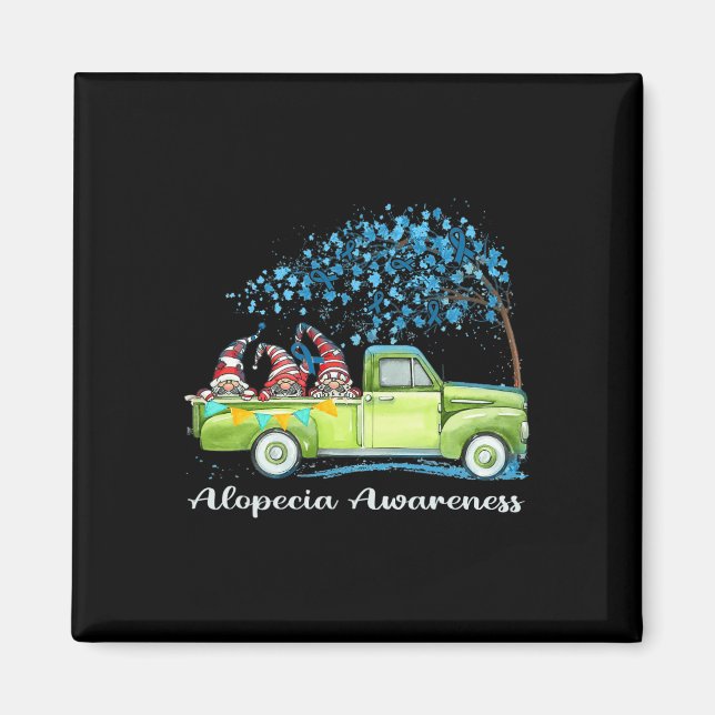Gnomes Riding Truck Alopezie Bewusstsein Magnet (Vorne)
