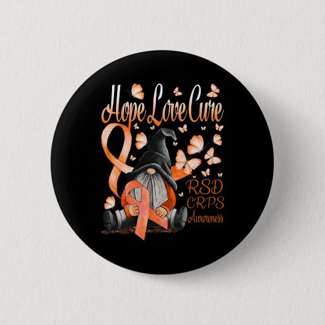 Gnomes RSD CRPS Awareness Hope Liebe Cure Fighter  Button (Vorderseite)