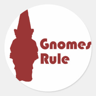 Gnomes Rule Runder Aufkleber