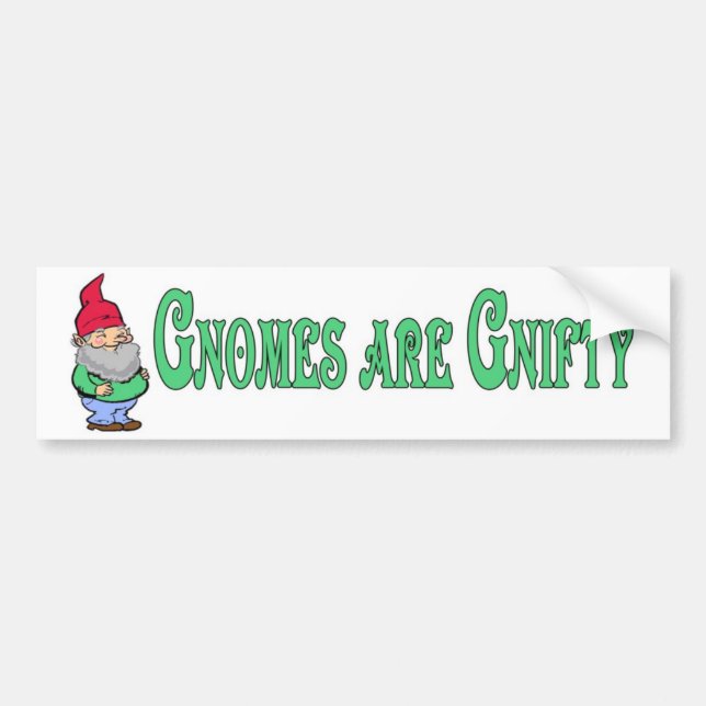 Gnomes sind Gnifty! Autoaufkleber (Vorne)