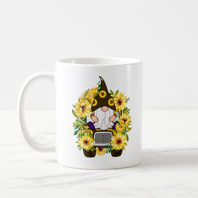 Gnomes Sunflower Truck Tasse (Links)
