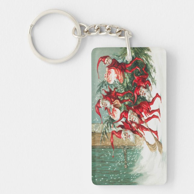 Gnomes sweeping snow with a broom (Devant)