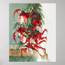 Gnomes sweeping snow with a broom