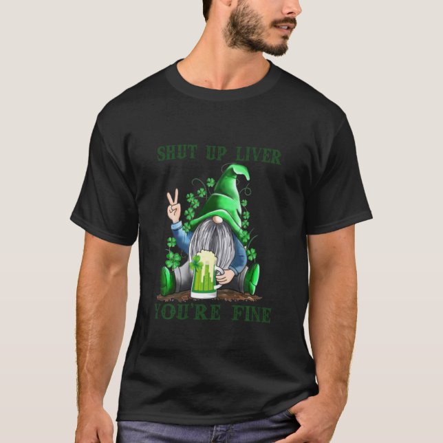 Gnomes trinken Saint Patricks T-Shirt schaltet Leb (Vorderseite)