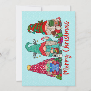 Gnomes Trio Christmas Grußkarte Mitteilungskarte