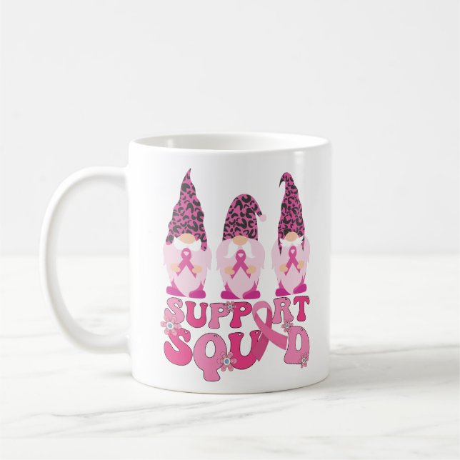 Gnomes unterstützen Squad Brustkrebs-Bewusstsein Kaffeetasse (Links)