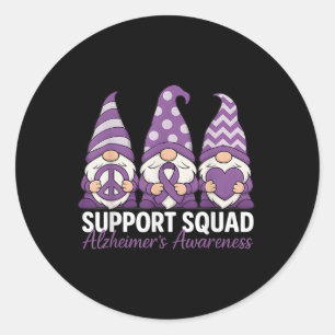Gnomes unterstützen Squad Dementia Heimers Awarene Runder Aufkleber