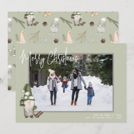 Gnomes Weihnachtskarte Foto Feiertagskarte