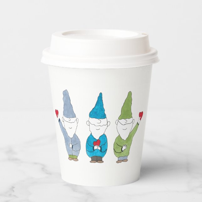 Gnomes With Hearts Pappbecher (Vorderseite)