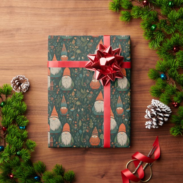 Gnomes Wrapping Paper Geschenkpapier (Feiertagsgeschenk)