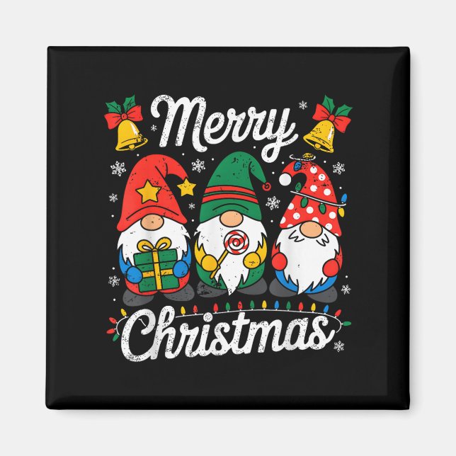 Gnomes Xmas Funny Frohe Weihnachtsgnomes Männer Fr Magnet (Vorne)