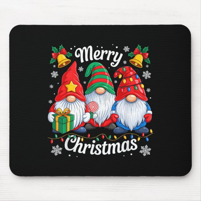 Gnomes Xmas Funny Frohe Weihnachtsgnomes Männer Fr Mousepad (Vorne)