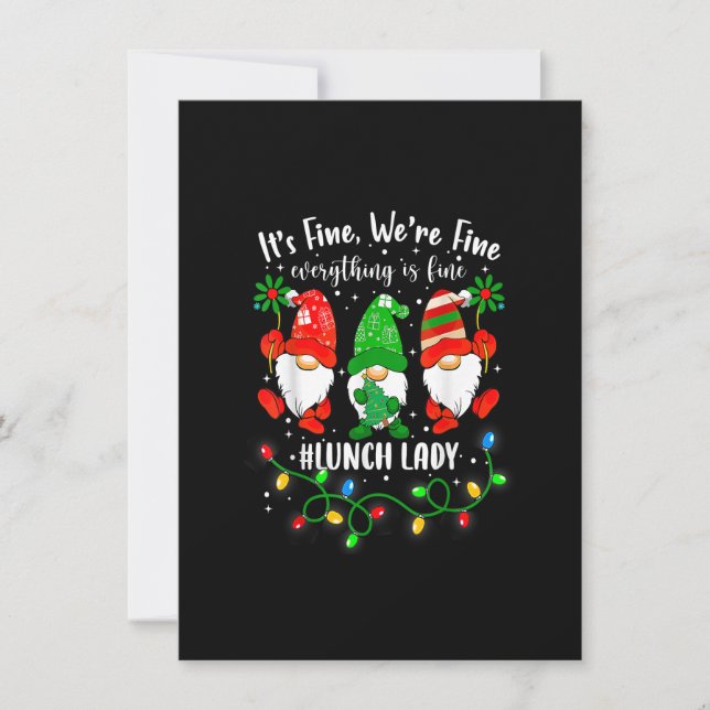 Gnomes Xmas Licht ich bin schön alles ist ein schö Einladung (Vorderseite)