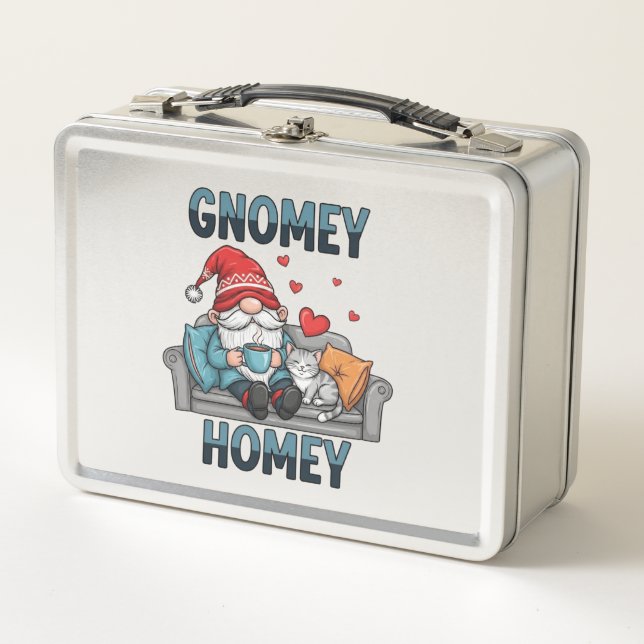Gnomey gnome à la maison Métal Lunchbox (Devant)