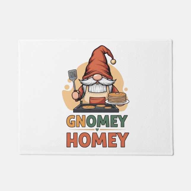 Gnomey Home Pancakes Design Fußmatte (Vorderseite)