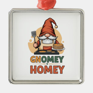 Gnomey Home Pancakes Design Ornament Aus Metall