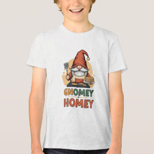 Gnomey Home Pancakes Design Tri-Blend Shirt