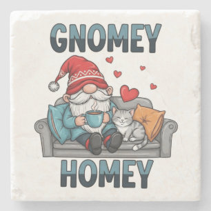 Gnomey homey gnome auf Zuhause Steinuntersetzer